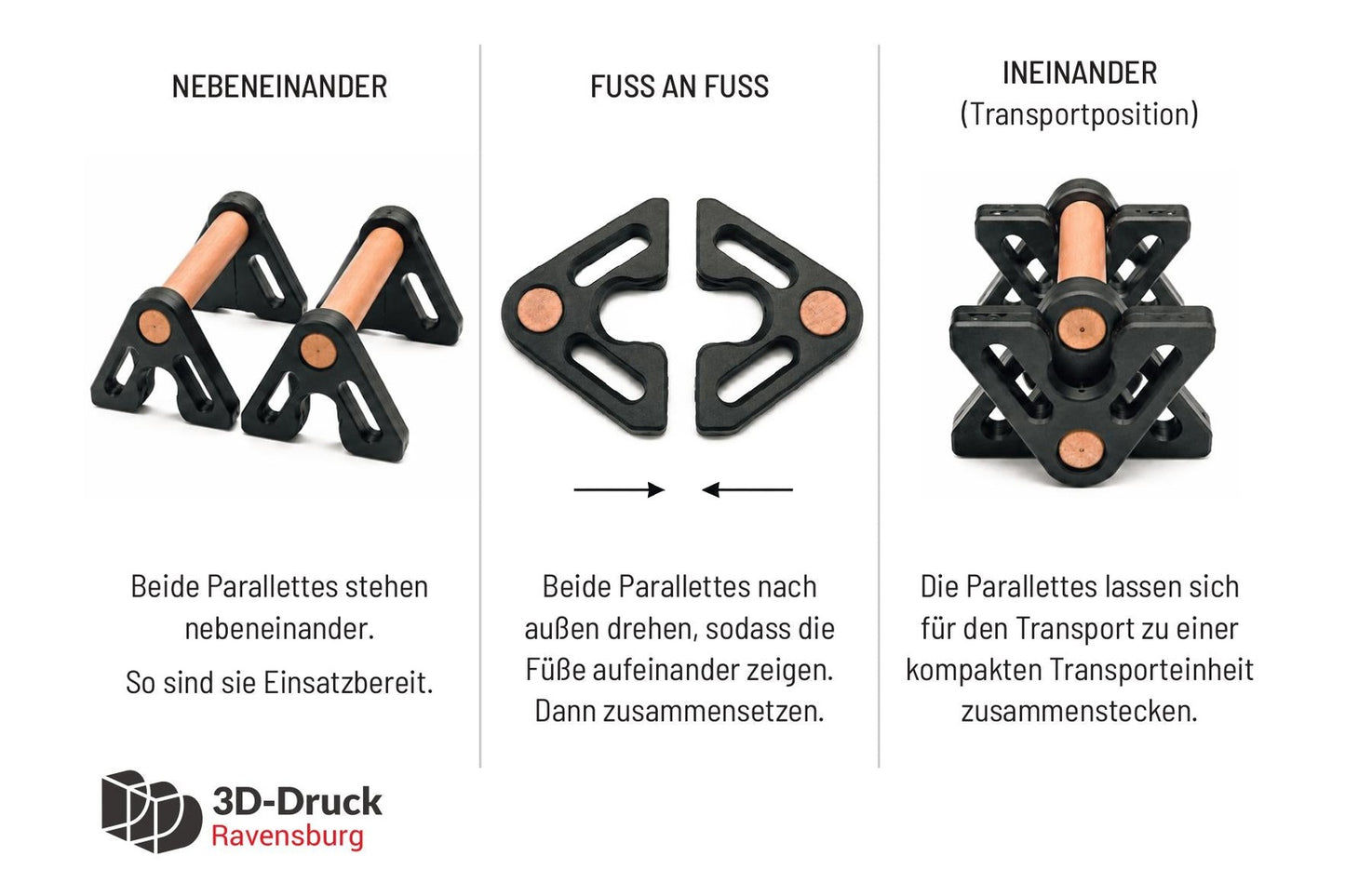 DDD Premium Parallettes aus Echtholz